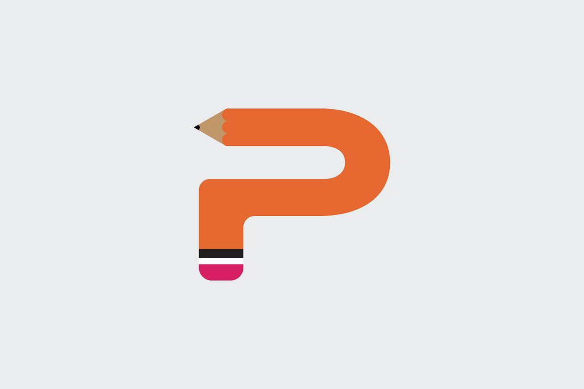 Letter P Pencil Logo, a Branding & Logo Template by Salman Shop