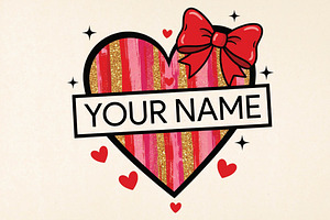 Personalized Kid Name Valentines Png, an Illustration by DreamPrint404