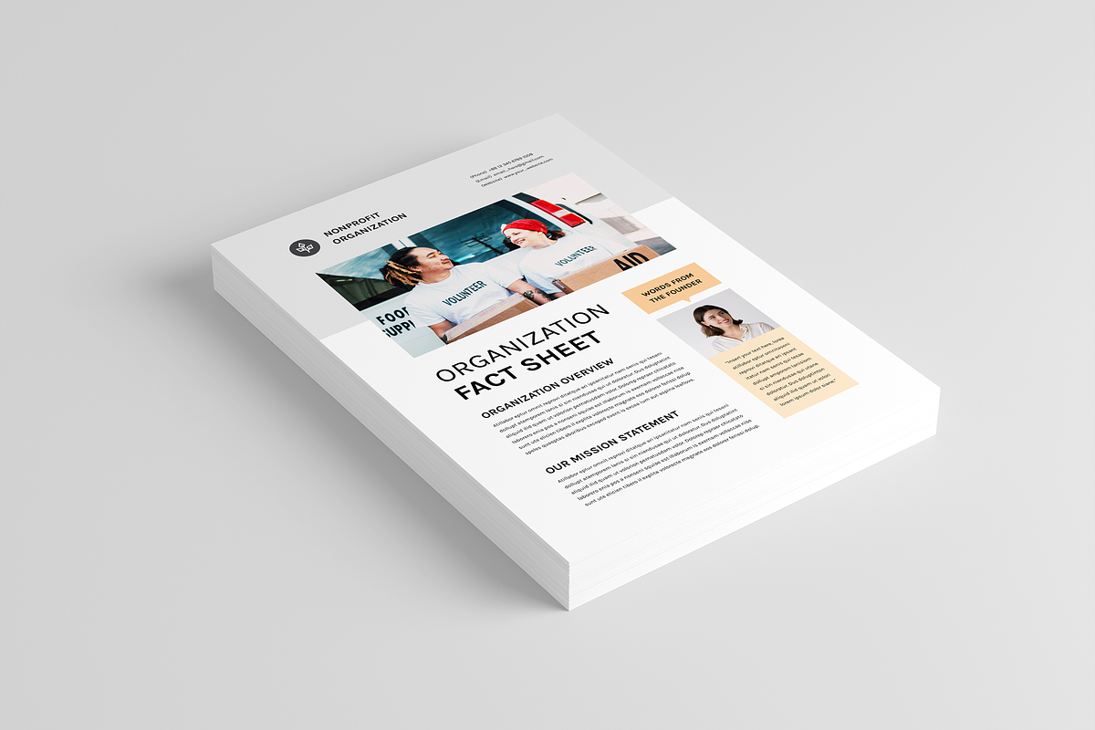 Nonprofit Organization Fact Sheet, a Flyer Template by Leaflove (Photo 2 of 5)