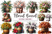 Floral Barrel Clipart - Copy, an Illustration by DreamArtGraphic (Thumbnail 1 of 4)