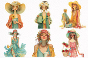 Whimsical Summer Girl Clipart, an Illustration by DreamArtGraphic (Thumbnail 8 of 8)