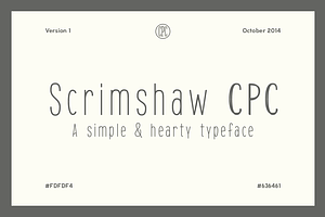 Scrimshaw CPC, a Sans Serif Font by Christopher P. Cacho