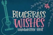 Bluegrass Wishes Handwritten Font, a Serif Font by Sabrina Schleiger Design (Thumbnail 1 of 4)