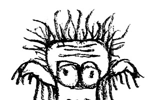 Sketchy monster with sad expression hand drawn illustration, an Animal Illustration by DanFLCreativo