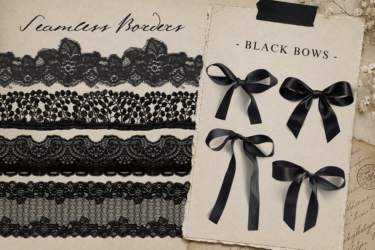 Dark Academia Coquette Lace Bundle, an Object Graphic by Red Ink (Photo 3 of 8)