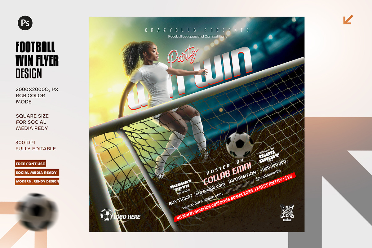 03 Football Win Flyer Bundle, a Graphic by Shajib Shikder (Photo 4 of 4)