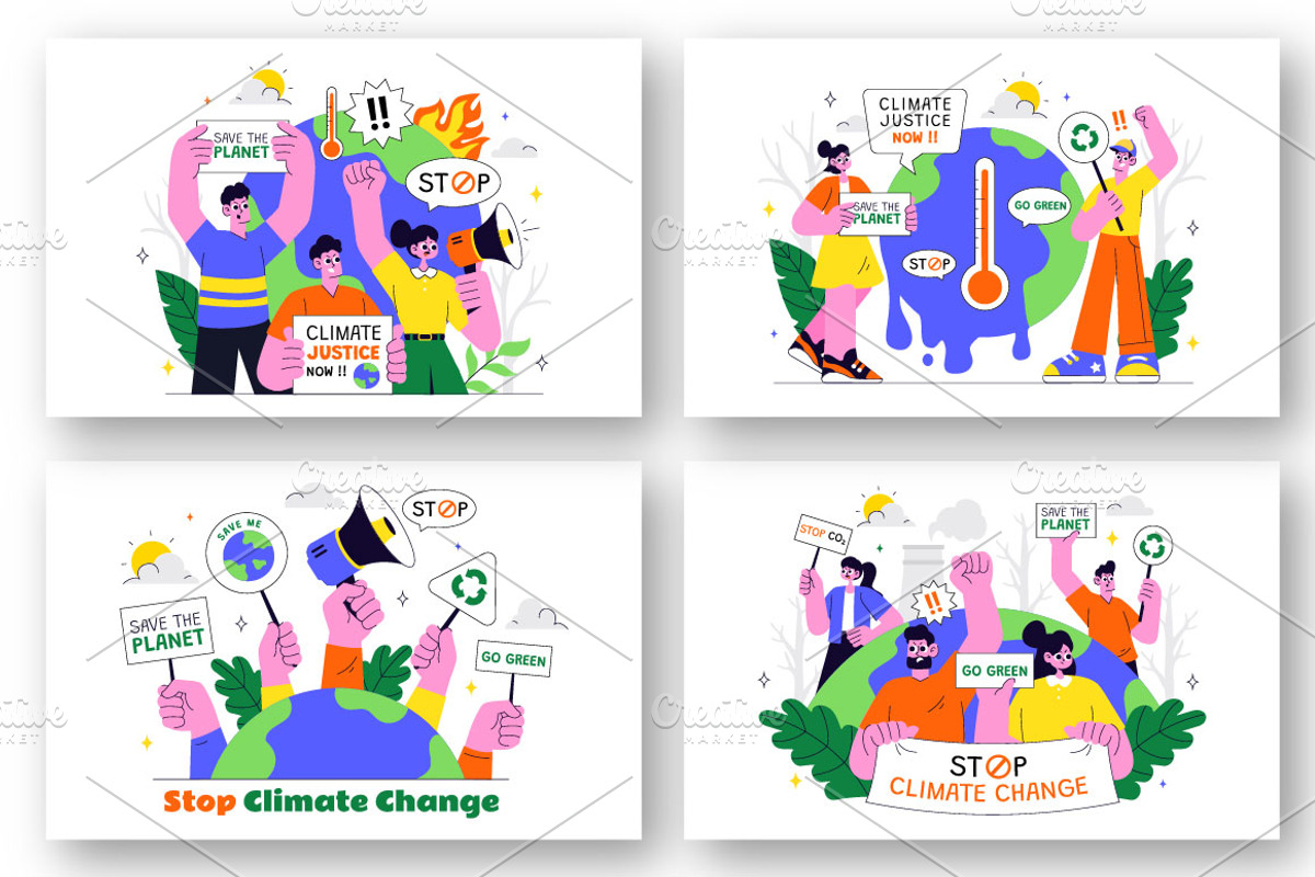 10 Climate Change Protest, a Person Illustration by denayunebgt (Photo 2 of 4)
