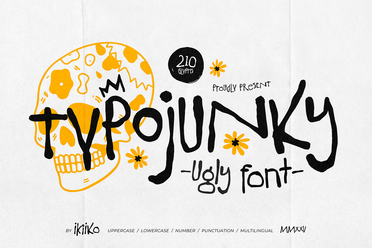 Typojunky - Ugly Font, a Handwritten Font by ikiiko (Photo 1 of 7)