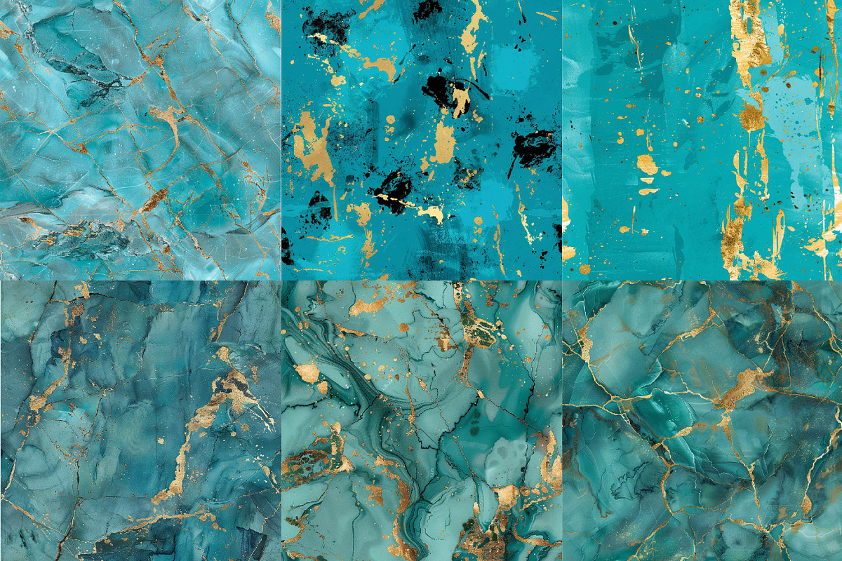 Turquoise Stone Digital Paper, a Texture Illustration by DreamPrint404 (Photo 5 of 7)