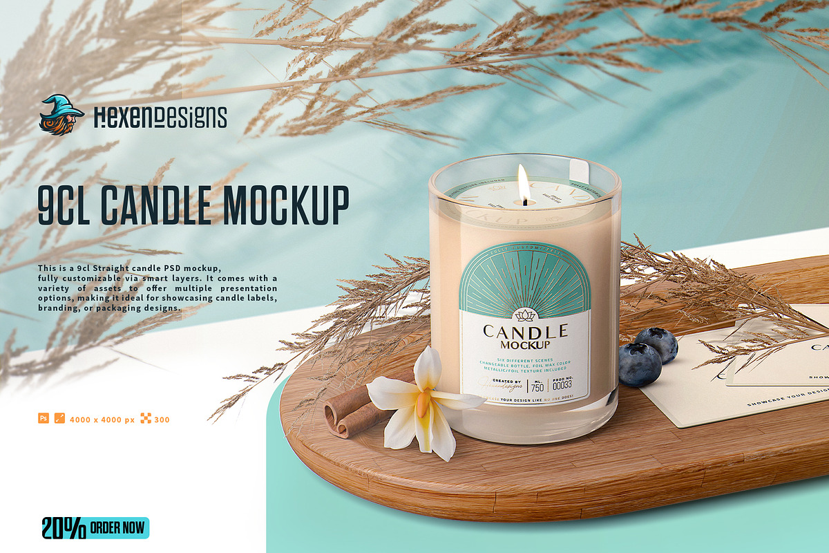 CANDLE MOCKUP, a Packaging Mockup by HexenDesigns (Photo 1 of 8)