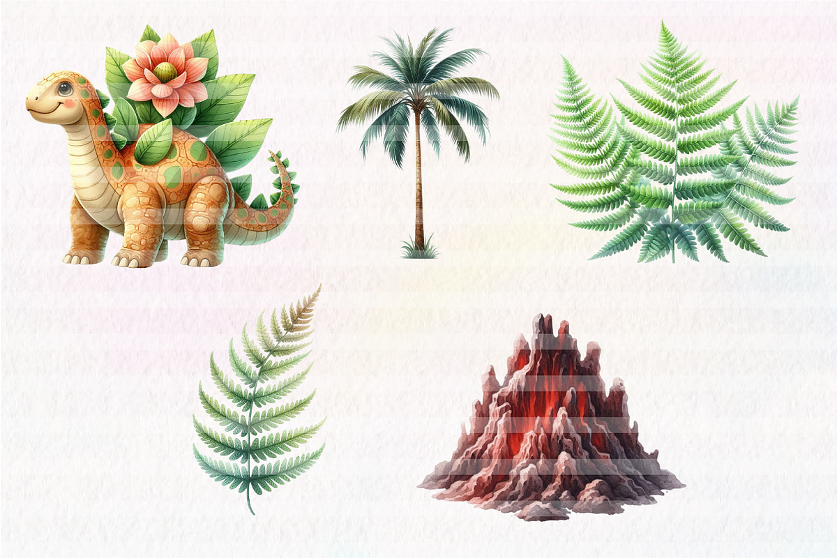 Cute Dinosaur, Clipart, an Illustration by CreationArt (Photo 5 of 5)