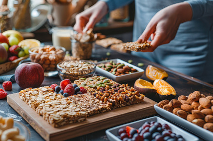Healthy Homemade Granola Bars and Nu, a Background Photo by Pixeness