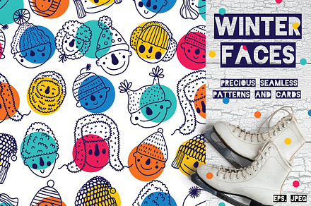 Funny faces. Cool winter.