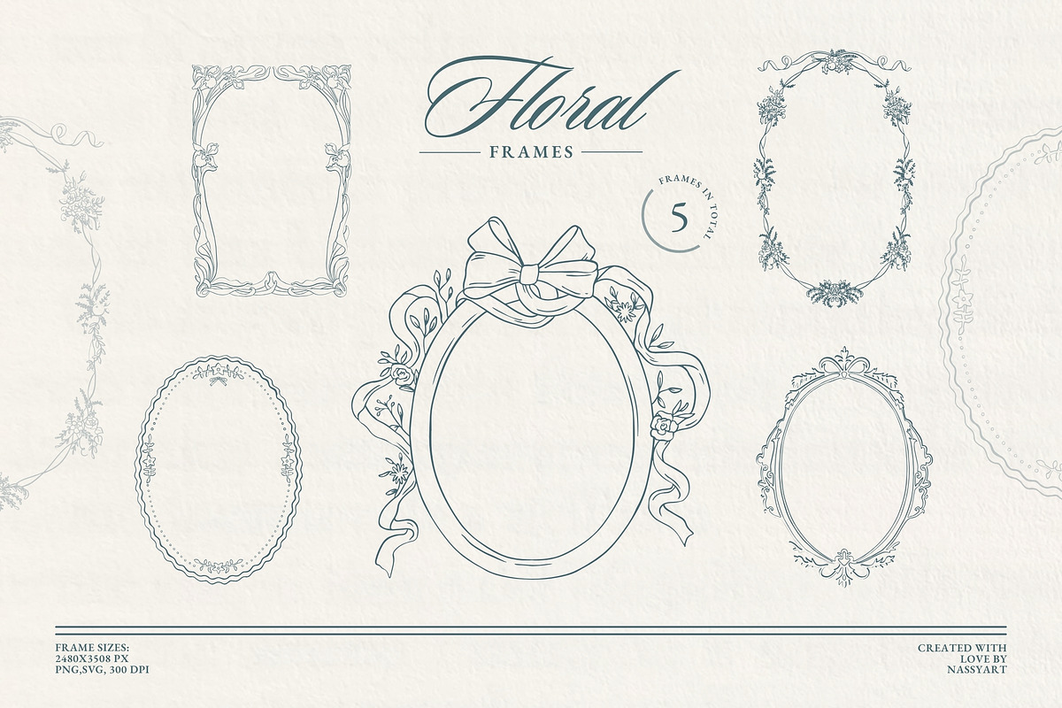 Vintage Chinoiserie Frame Collection, an Illustration by NassyArt (Photo 6 of 22)