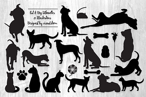Cat and Dog Pet Silhouettes