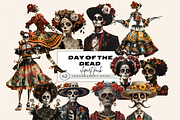 DAY OF THE DEAD CHARACTERS CLIPART, a Person Illustration by Daring Digies (Thumbnail 1 of 8)