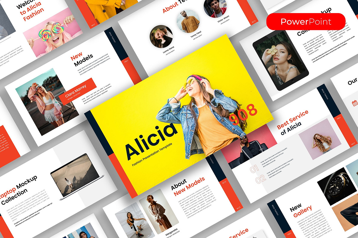 Alicia – Fashion PowerPoint Template, a Presentation Template by kreatifreya (Photo 1 of 5)