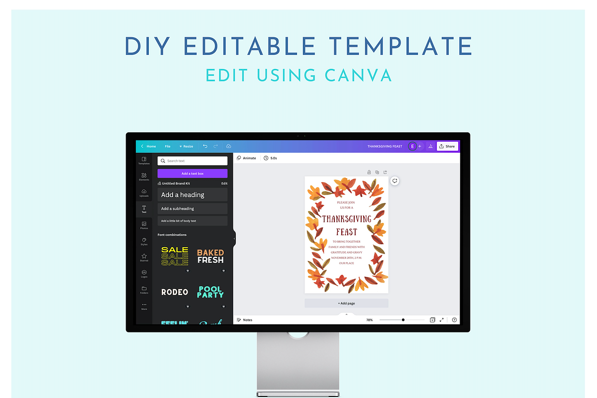 Editable Thanksgiving Invitation, an Invitation Template by ForeverPrint (Photo 6 of 7)