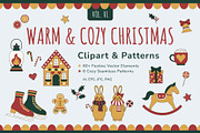 Christmas Clipart & Patterns Set, a Seasonal Illustration by Floralis (Thumbnail 1 of 9)