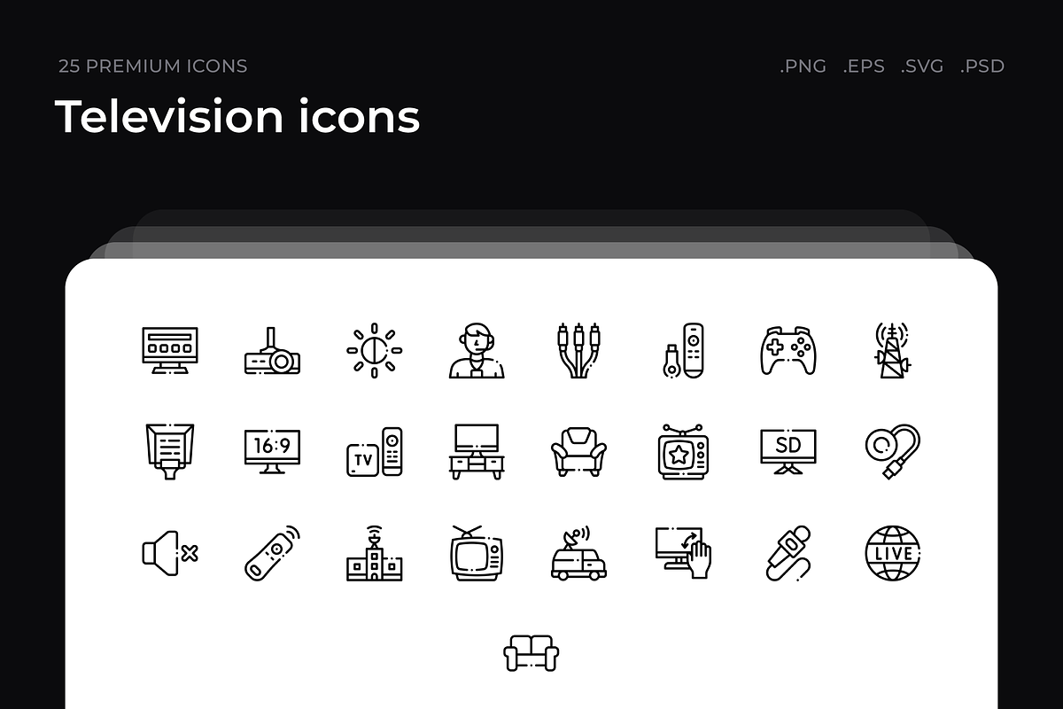 Television icons, an Outline Icon by Wencory (Photo 1 of 2)