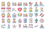 International Children Day Icons, an Outline Icon by Vector Portal (Thumbnail 2 of 5)