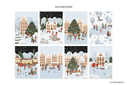 Christmas Winter City Illustrations, a Seasonal Illustration by LyubovZaytseva (Thumbnail 2 of 11)