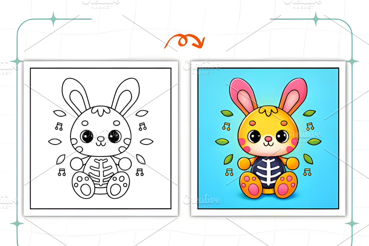 Spooky Easter Coloring Pages, a Seasonal Illustration by Ink Gallery (Photo 5 of 9)