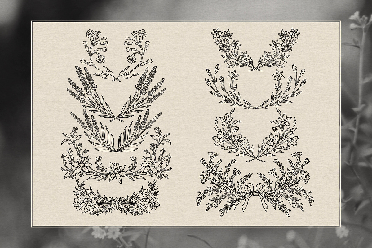 Floral Line Art Collection, a Decorative Illustration by heyXeni (Photo 8 of 12)