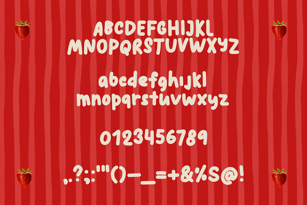 strawberry postcard cute font trio, a Handwritten Font by Ashiya Pixel (Photo 3 of 14)
