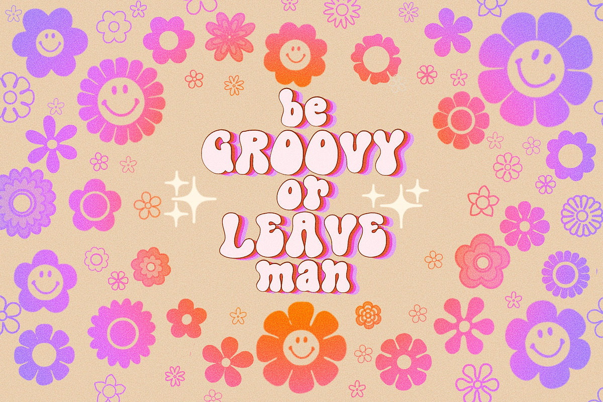 Psychedelic Bubble 70s Font, a Sans Serif Font by Dear Darling Design (Photo 3 of 6)