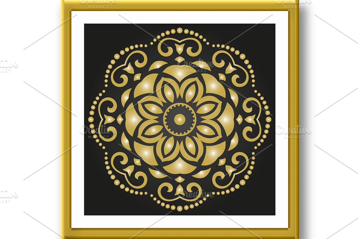 Floral Vector Abstract Golden, a Decorative Illustration by FineArtStudio (Photo 3 of 3)