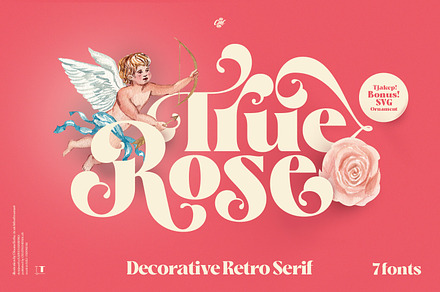 True Rose - Decorative Retro Serif, a Serif Font by creativemedialab