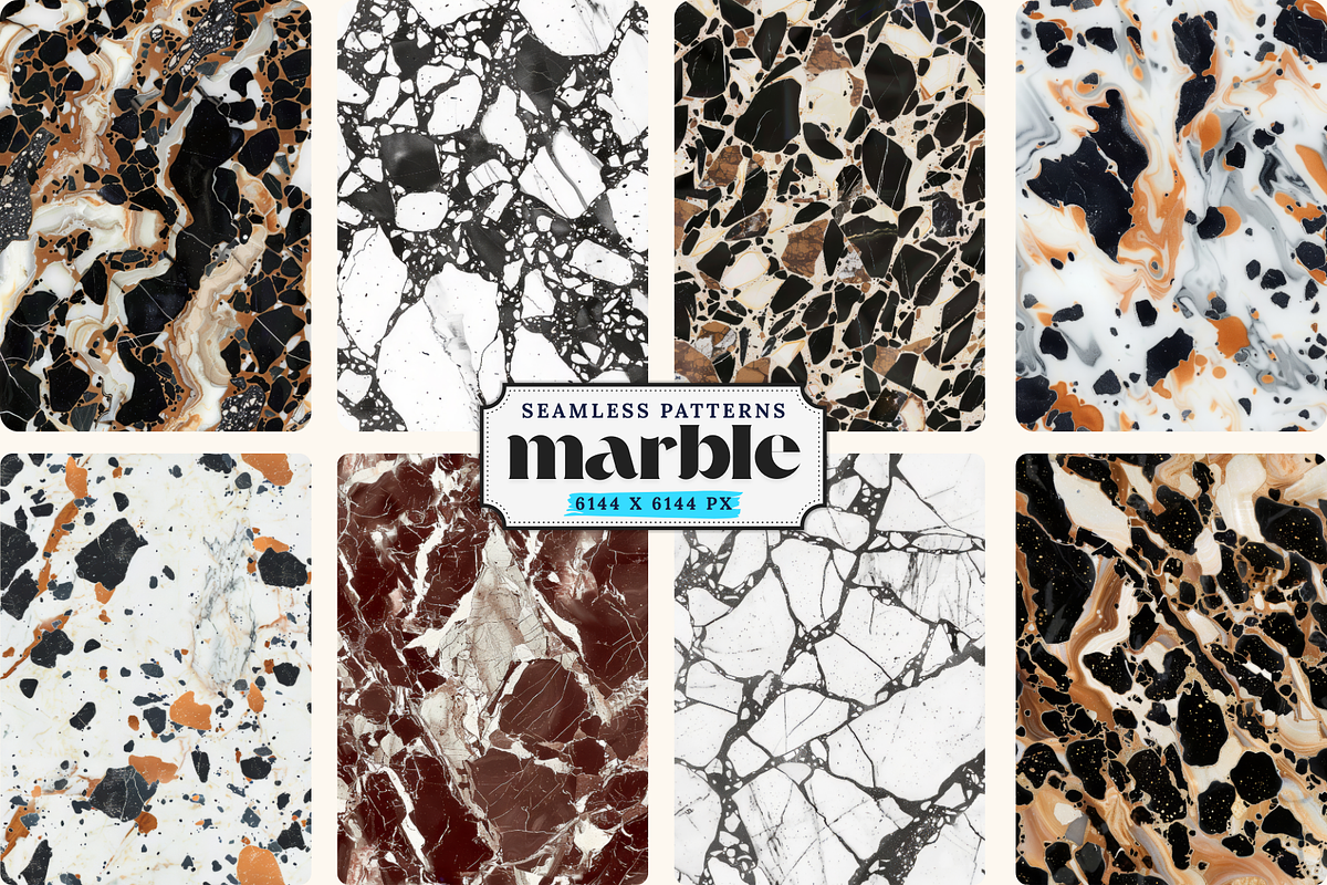 Marble Seamless Patterns, a Pattern Graphic by Ninterints