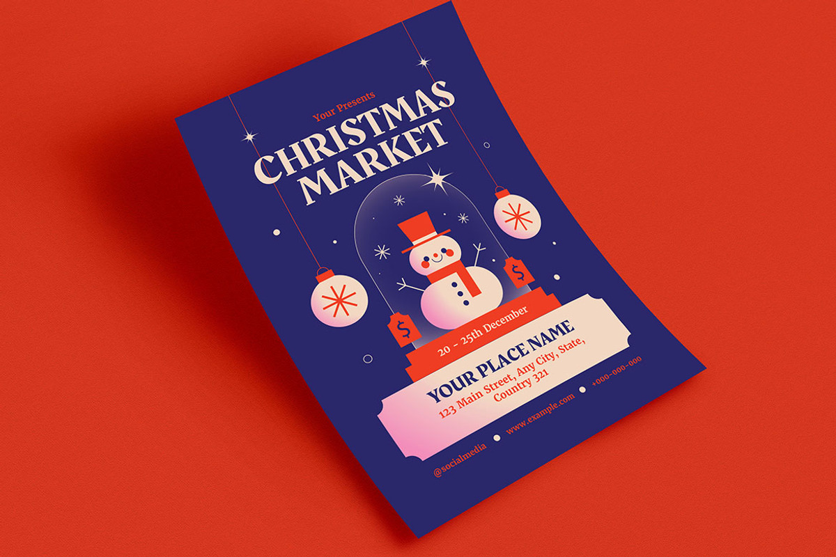 Modern Christmas Market Event Flyer, a Flyer Template by Guuver (Photo 2 of 3)