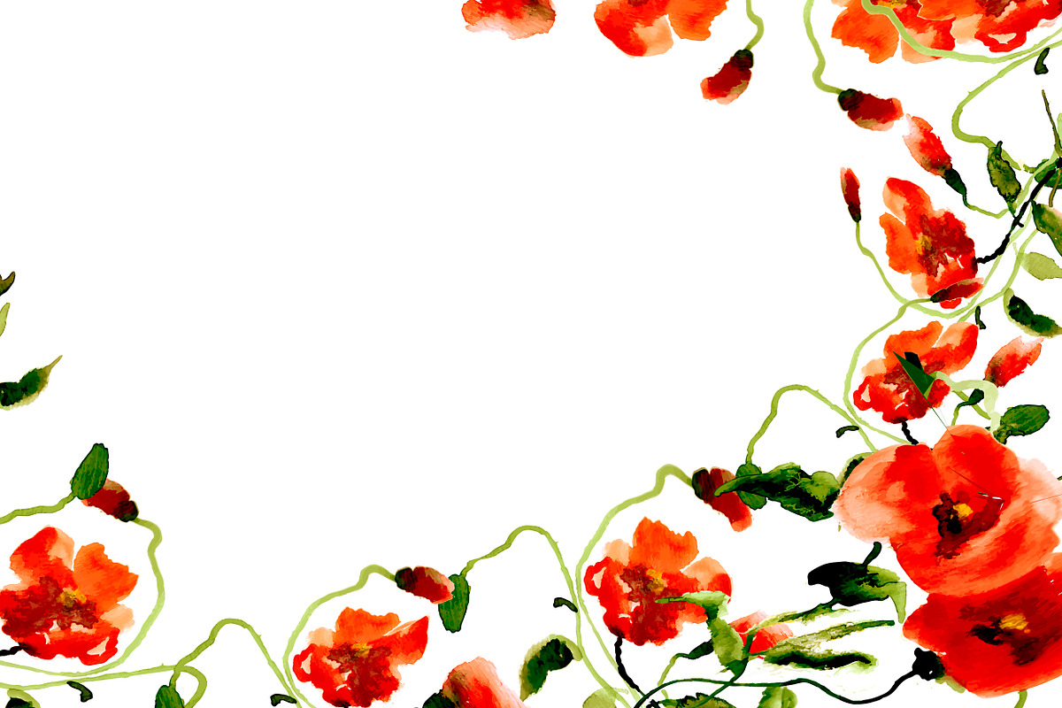 №15 Poppies red with splashes, a Decorative Illustration by Rasveta (Photo 5 of 5)