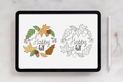 Happy Fall Procreate Stamps, a Brush Add-On by Mari_Caliart (Thumbnail 3 of 8)