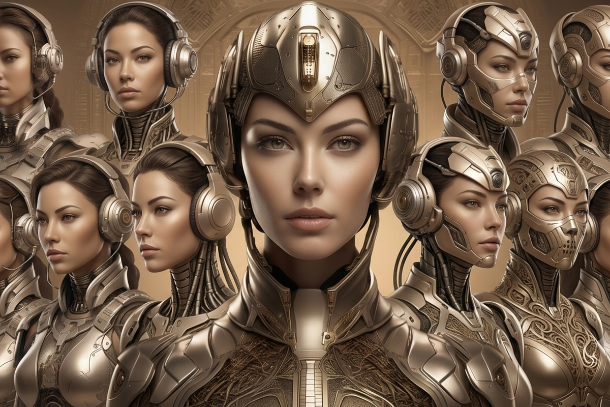Cosmic Cyborg Women Reference Pack, a Person Illustration by Premium Digital Templates (Photo 2 of 3)