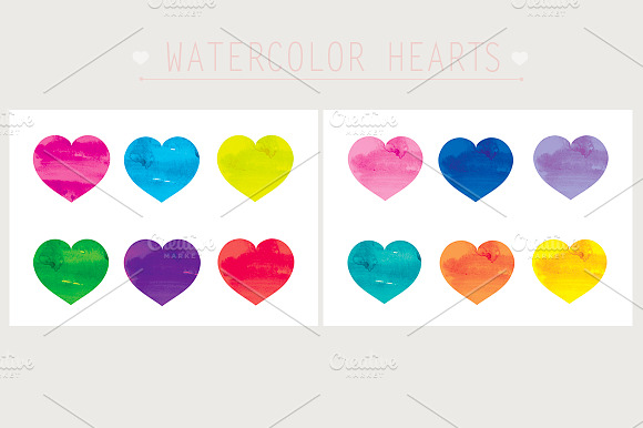 Watercolor Hearts.