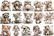 Summer Woodland Animals Clipart, a Seasonal Illustration by OK Design (Thumbnail 3 of 6)