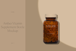 Amber Vitamin Bottle Mockup No. 7, a Cups & Container Mockup by Copal