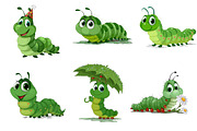 Watercolor Caterpillar Clipart, an Illustration by Dream Creation (Thumbnail 3 of 7)
