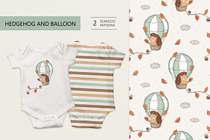 Hedgehog and air balloon