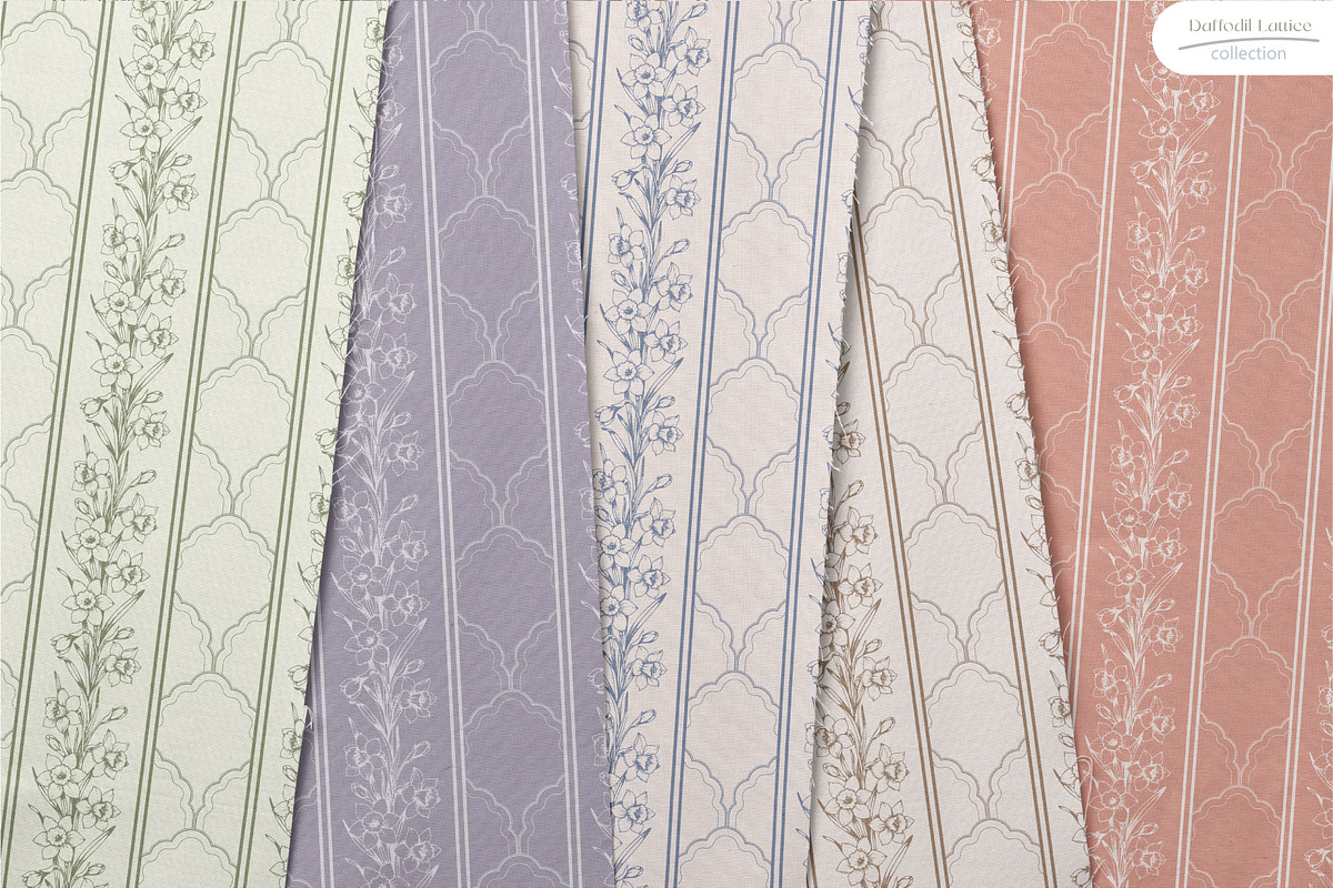 Daffodil Lattice - Seamless Patterns, a Pattern Graphic by InaCorart (Photo 3 of 9)