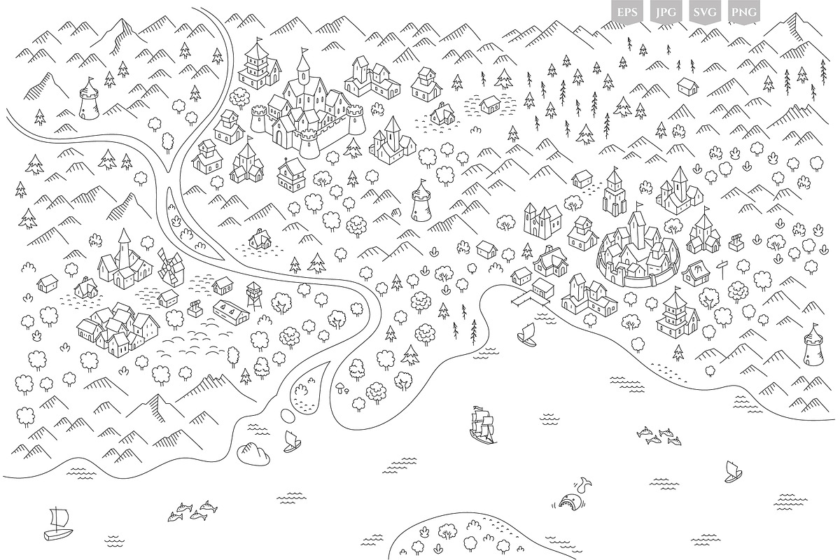 DIY Medieval Map Kit, a Graphic by Ilia Design