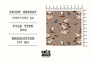 Pattern with wizard bear, a Pattern Graphic by Cuteanny Design (Thumbnail 2 of 4)