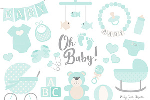 Aqua Baby Clipart, an Illustration by Amanda Ilkov