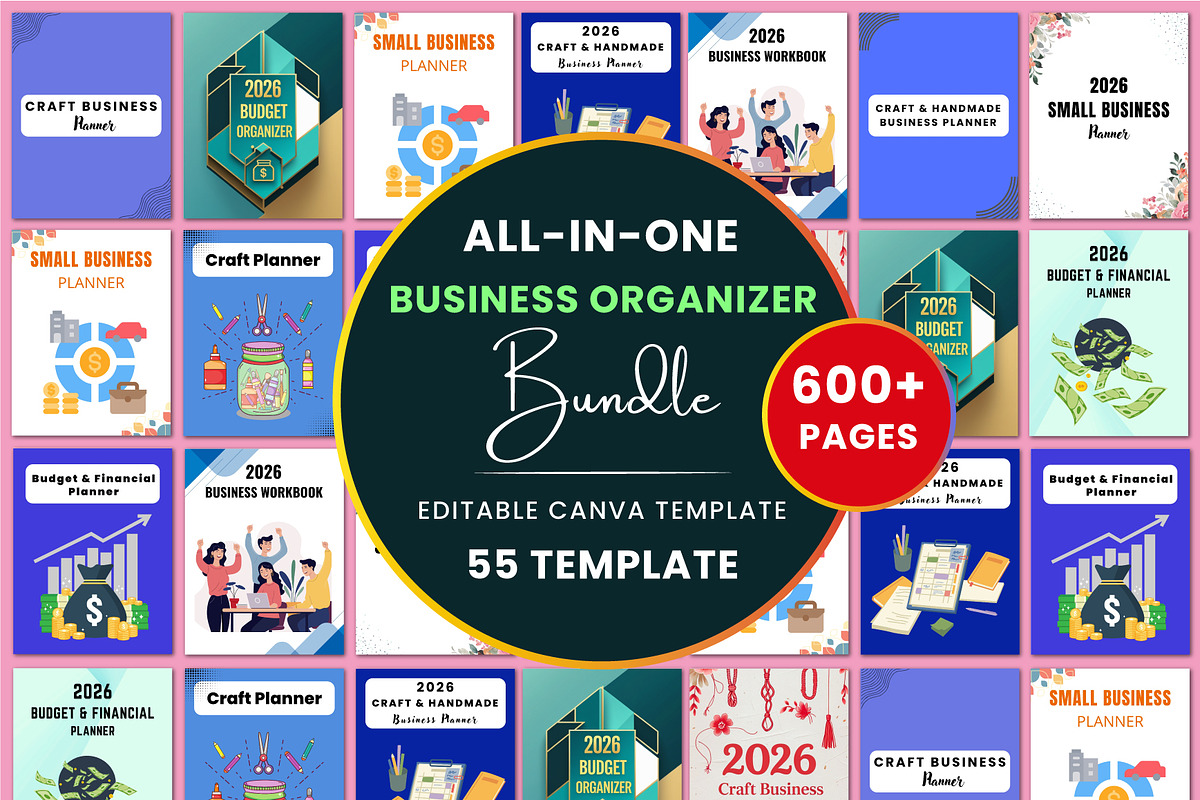 All-In-One Business Organizer Bundle, a Stationery Template by Shumaya (Photo 1 of 10)