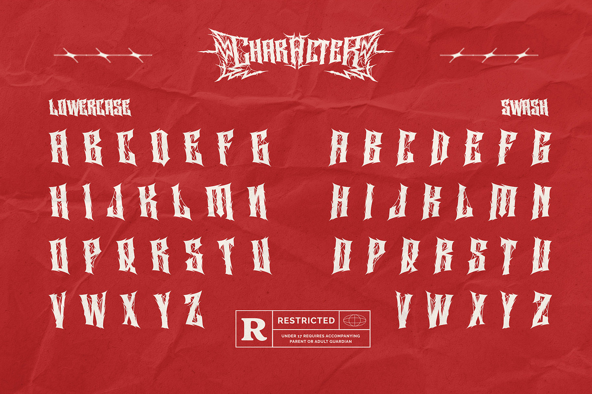 Ravok – Heavy Metal Blackletter Font, a Blackletter Font by Letterara (Photo 10 of 15)