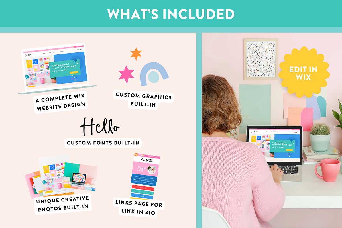 Colorful Wix Website Template, a Wix Template by Design Pixie (Photo 7 of 9)