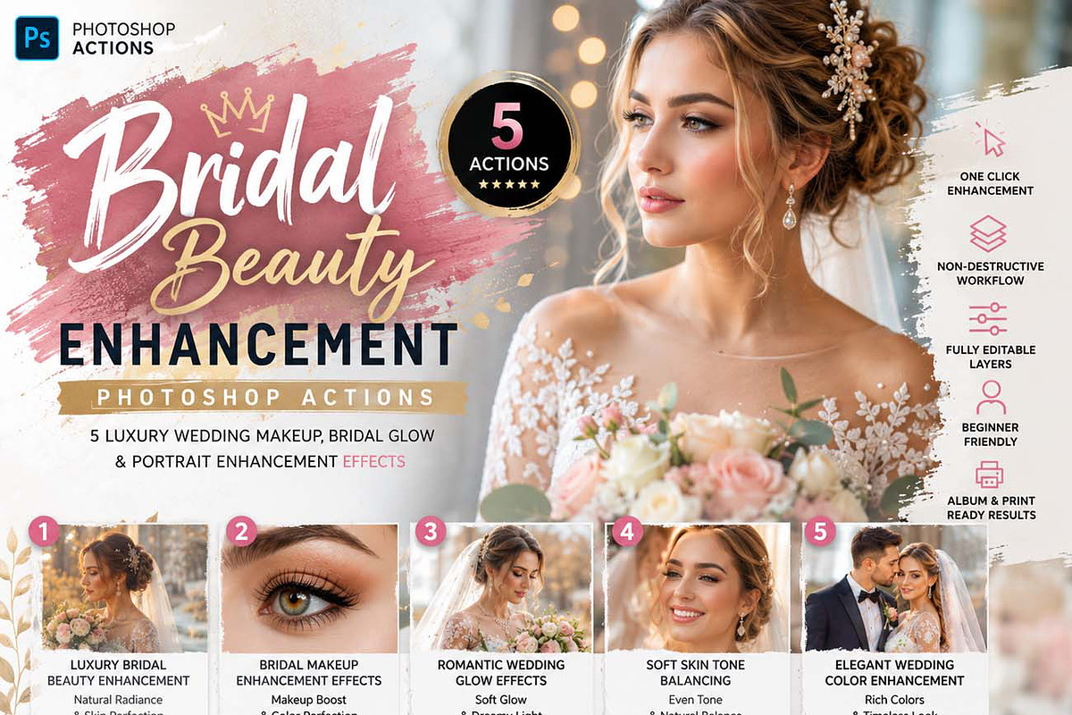 20 Wedding Photography Ps Action, an Action Add-On by Studio Retouch (Photo 2 of 45)